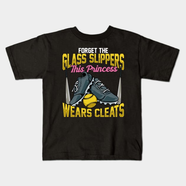 Forget Glass Slippers This Princess Wears Cleats Kids T-Shirt by theperfectpresents